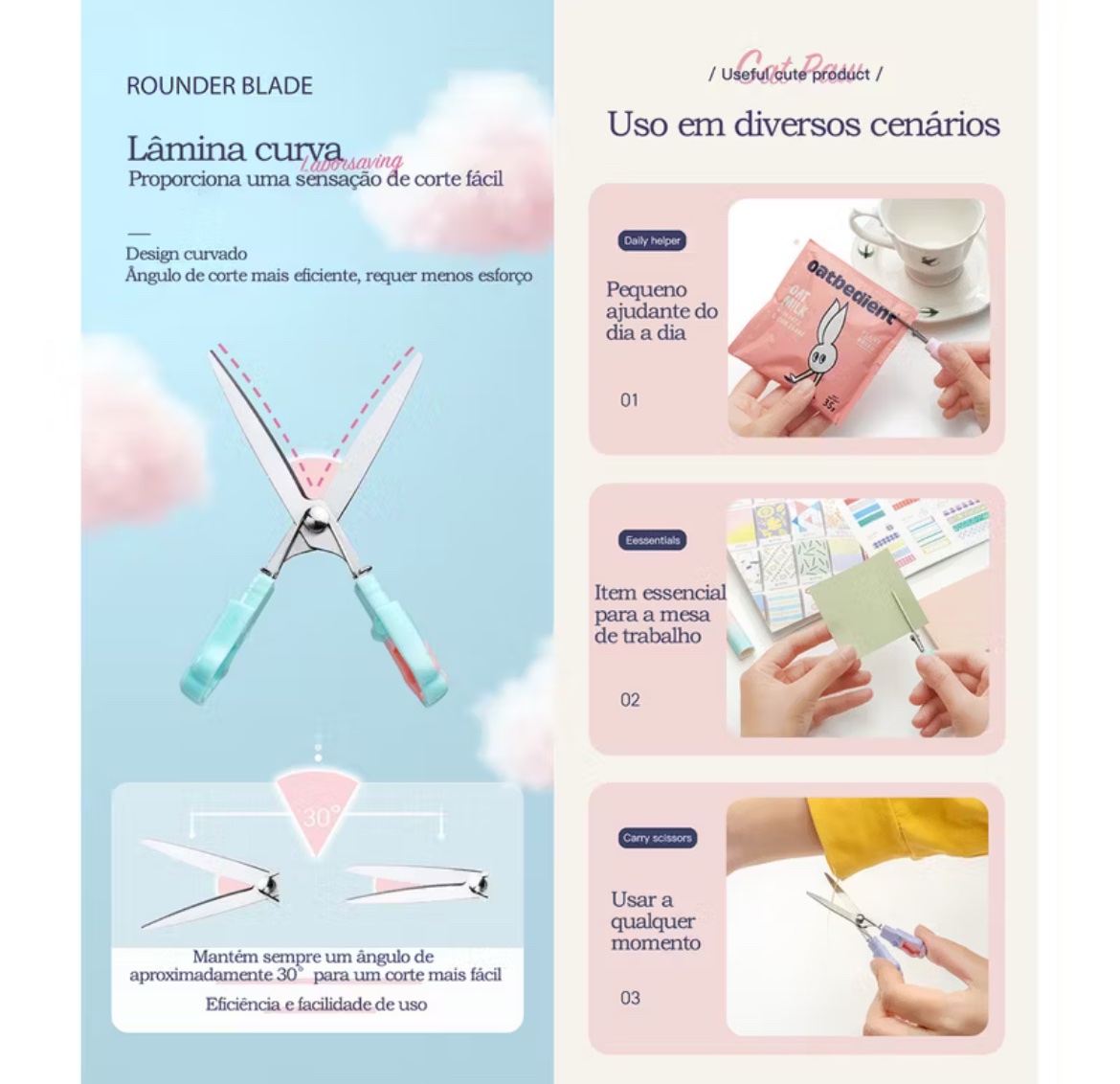 Tesoura de patinha color - Imagem 4