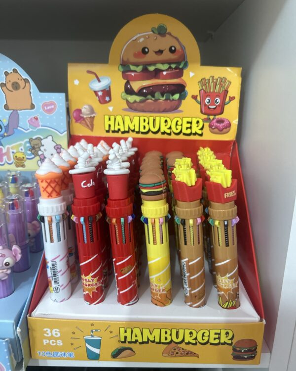Caneta multicores Fast Food hamburger