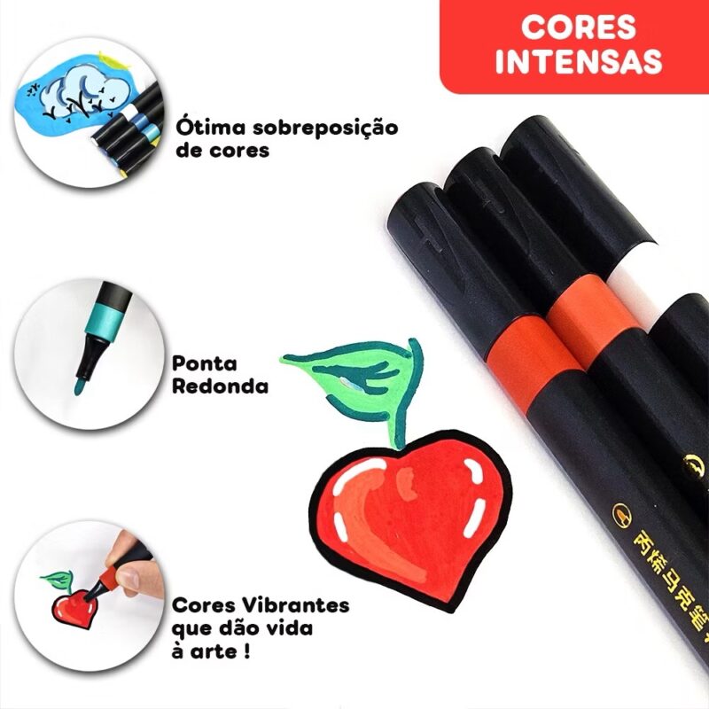 Caneta acrylic market 12 cores - Imagem 5