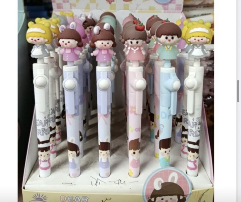 Caneta giratória dear girl  Kawaii