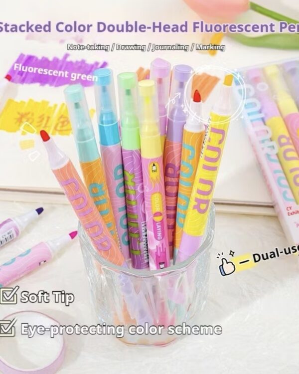 Kit marca texto dual pudding salad (12 cores)