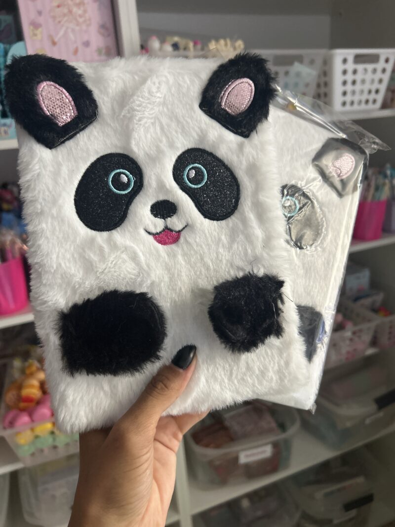 Caderno pelúcia panda