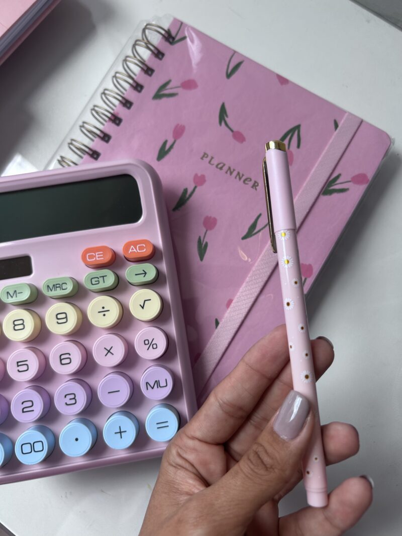 Kit luxo com Planner tulipa (3 itens)