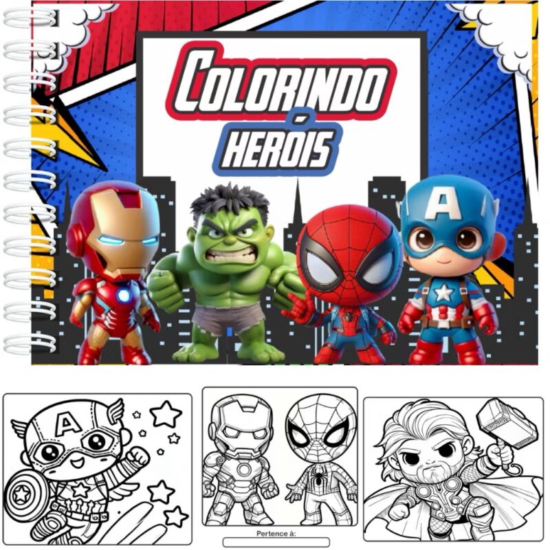 Livro de colorir heróis