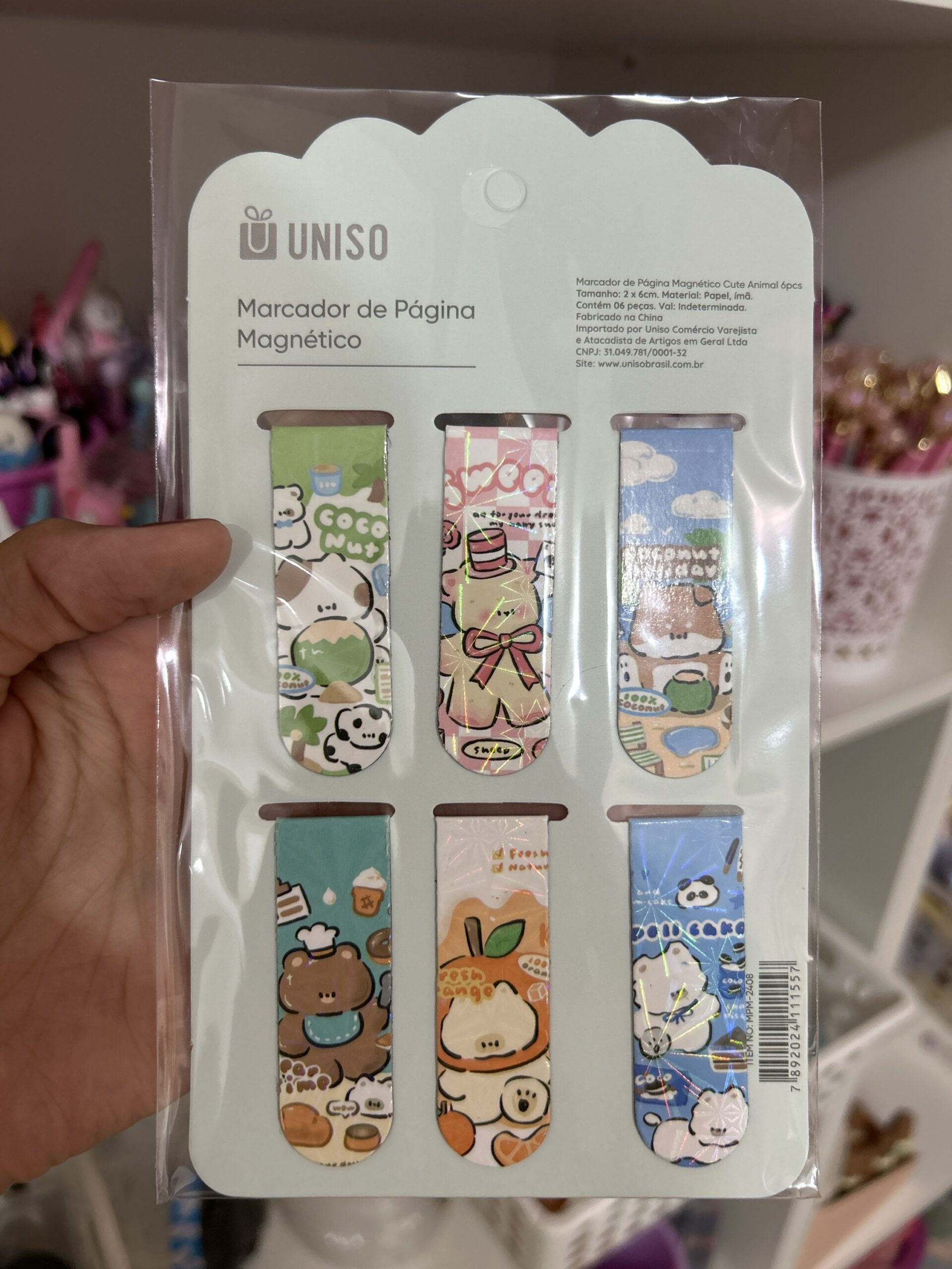 Marcador de Página Magnético Cute Animal 6pcs