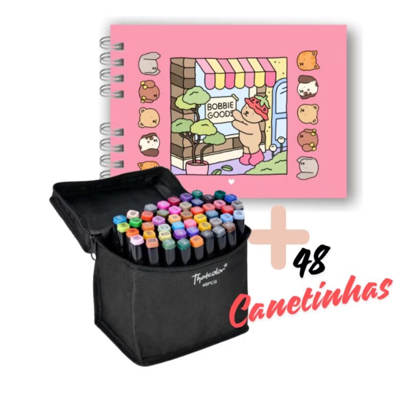 Combo Bobbie Goods livro + estojo 48 cores