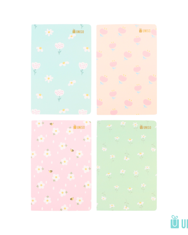 Caderno pautado flores