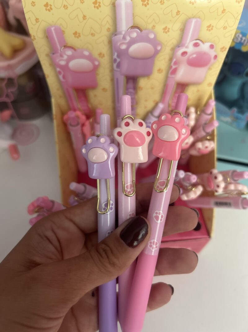 Lápis infinito patinha rosa