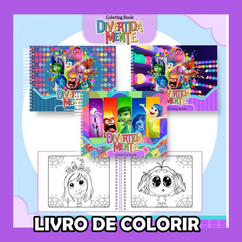 Livro de colorir Divertida Mente