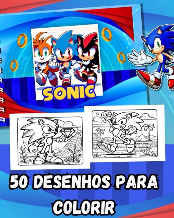 Livro de colorir Sonic
