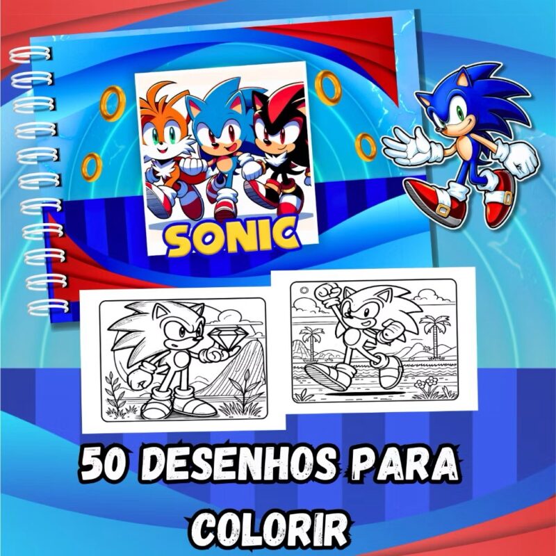 Livro de colorir Sonic