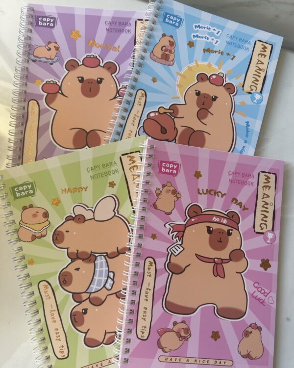 Caderno aspiral capivara meaning