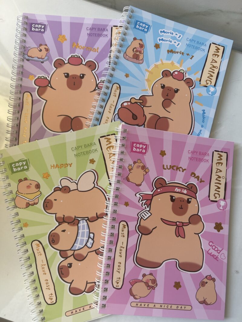 Caderno aspiral capivara meaning