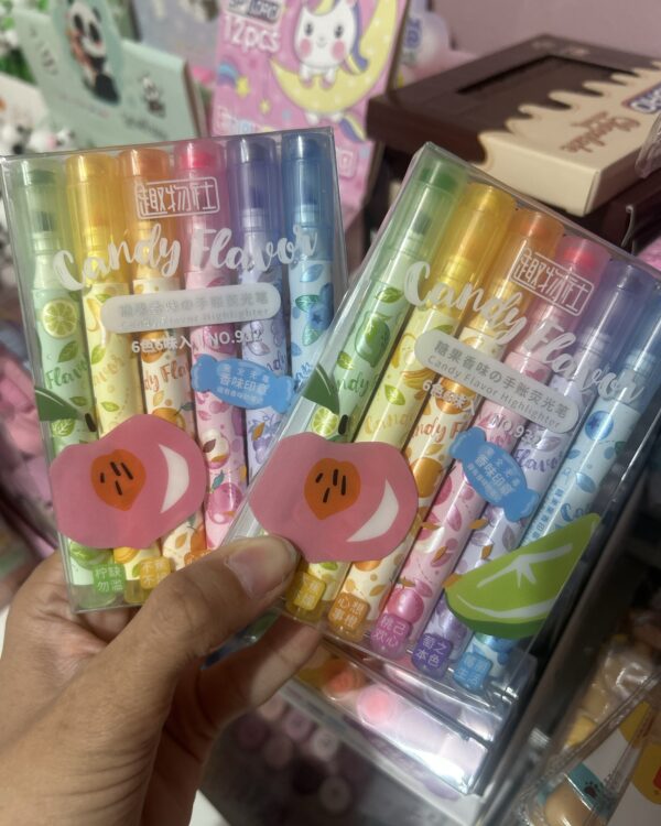 Kit marca texto fruits perfumado com carimbo