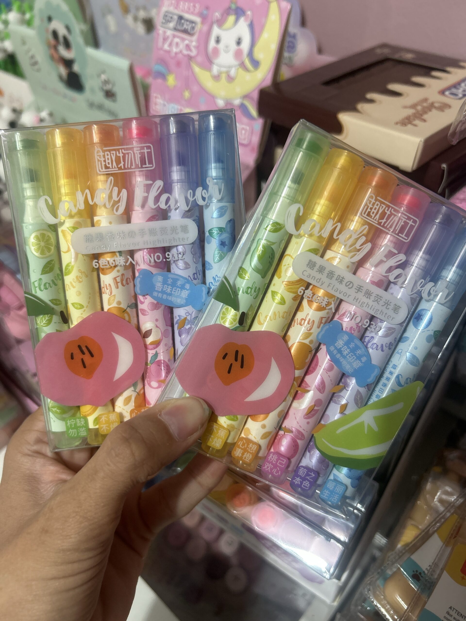 Kit marca texto fruits perfumado com carimbo