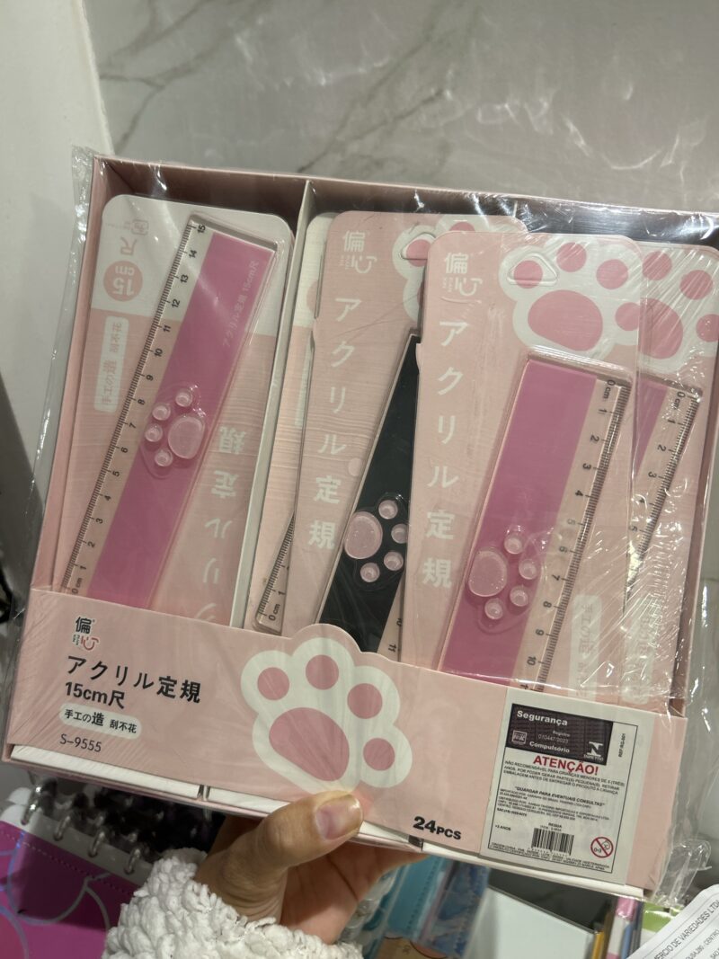 Régua patinha glitter 15cm