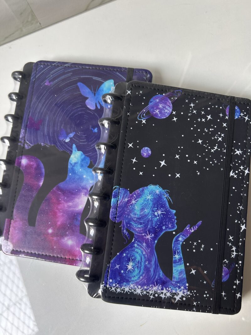 Caderno disco galáxia  A5