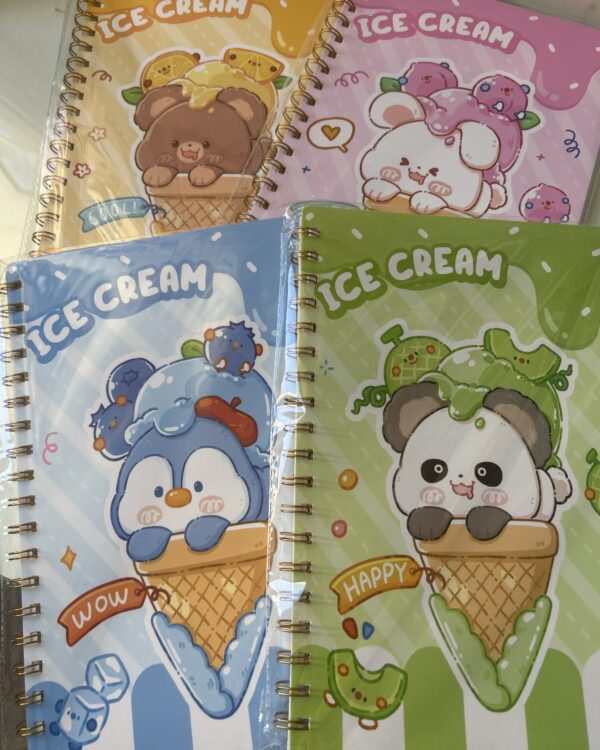 Caderno aspiral 26x18 ice cream