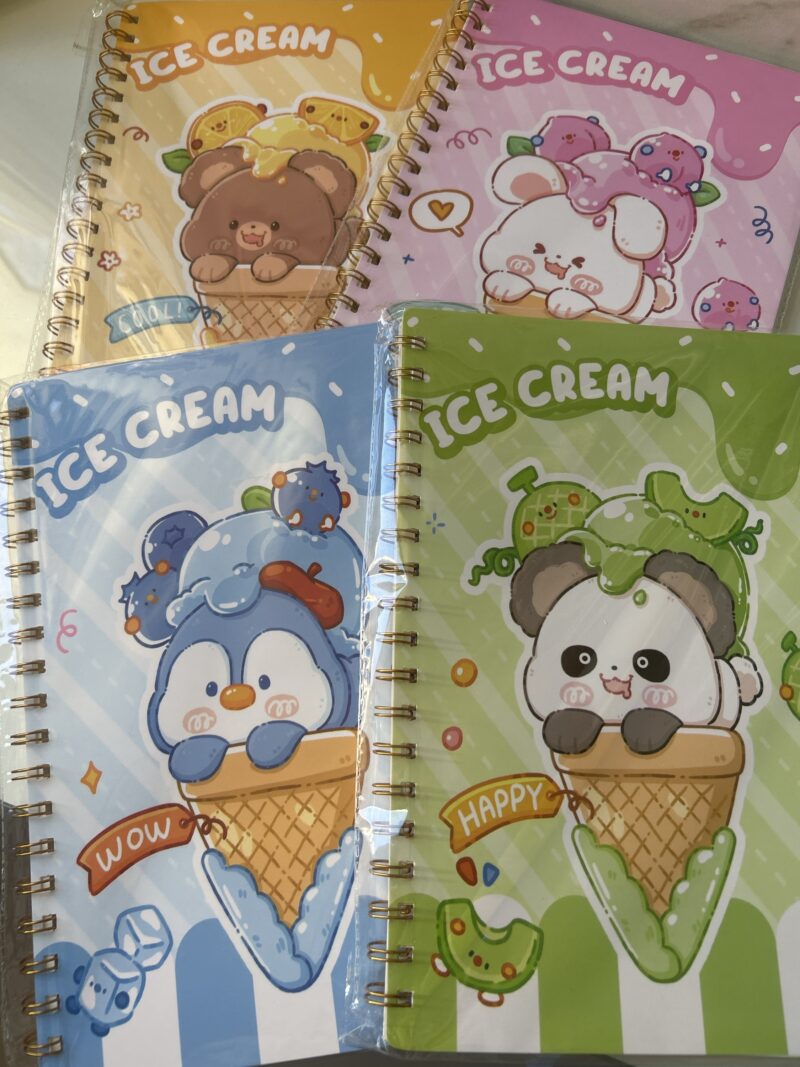 Caderno aspiral 26x18 ice cream