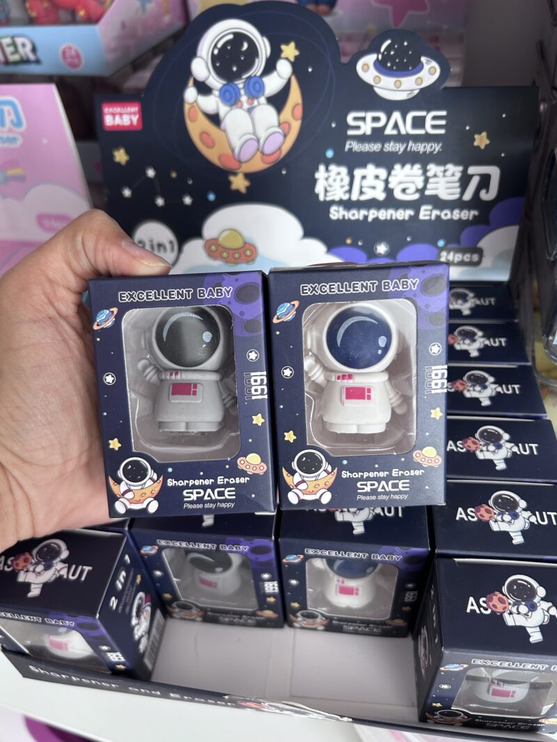 Apontador borracha 2em1 astronauta