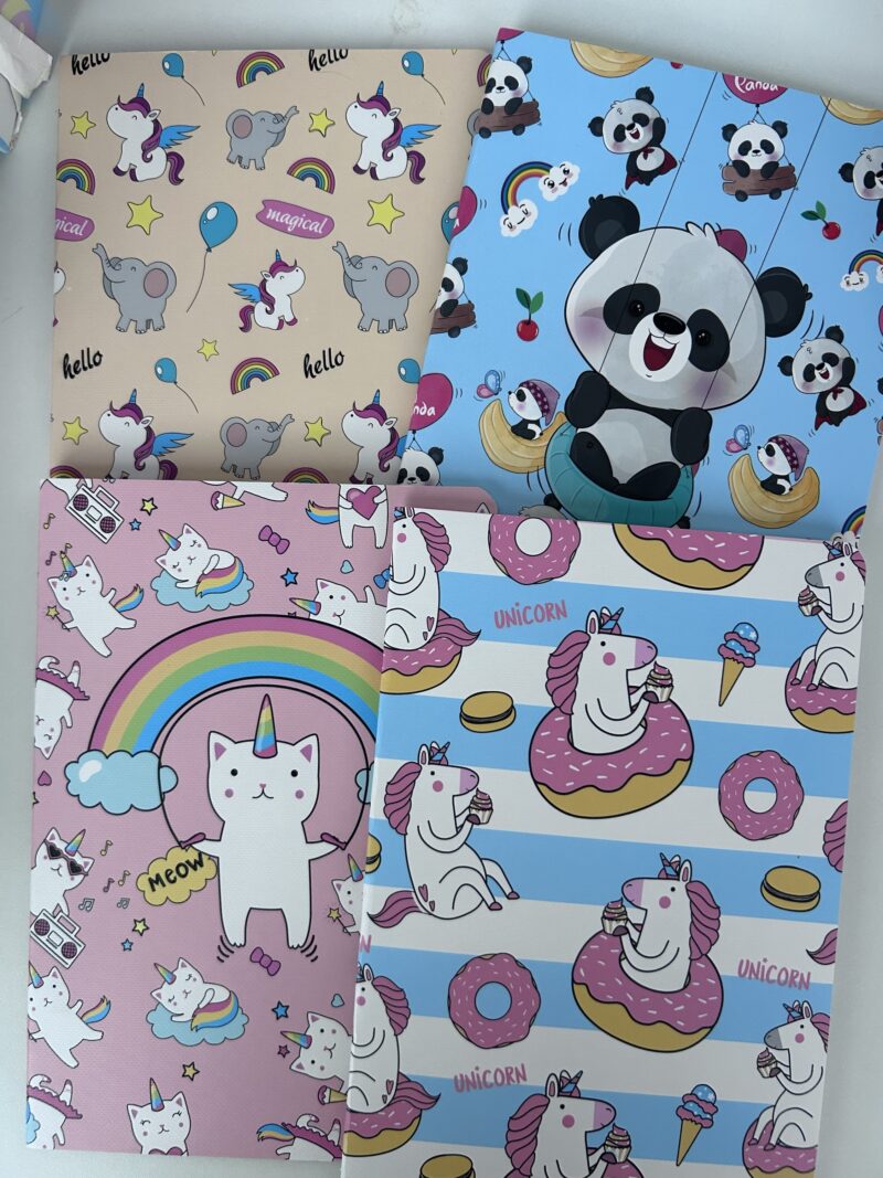 Caderno costurado mágico unicórnio