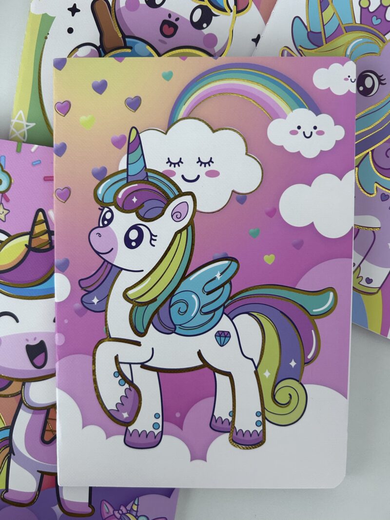 Caderno costurado unicórnio