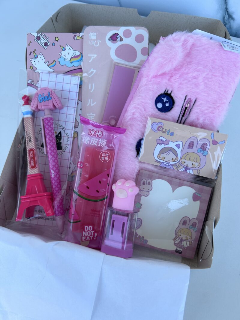 Box gatinha rosa (8 itens)