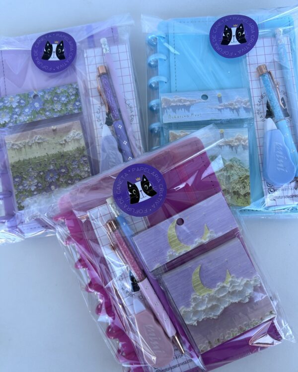 Box luxo caderno disco color flowers