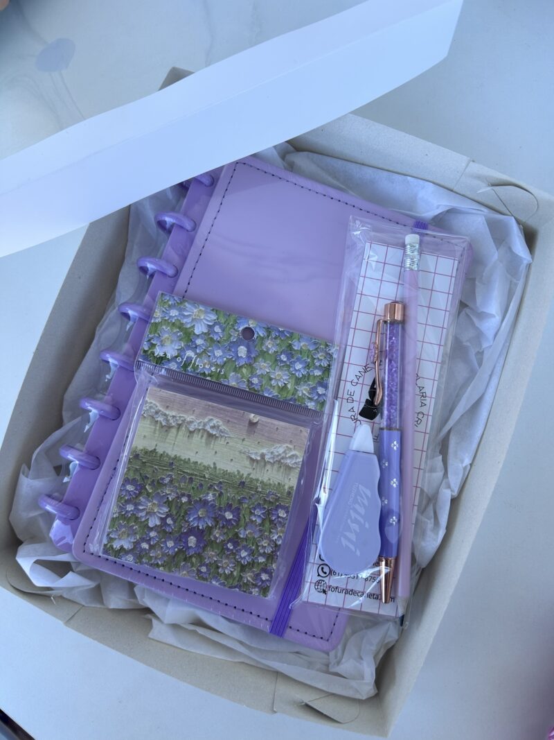 Box luxo caderno disco color flowers - Imagem 2