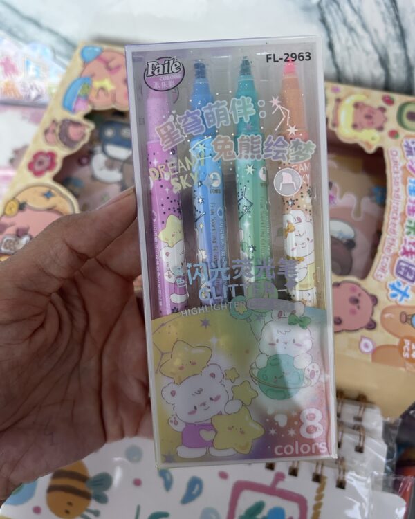 Kit marca texto glitter (8 cores)