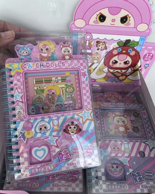 Caderno gashapon machine coil book baby three