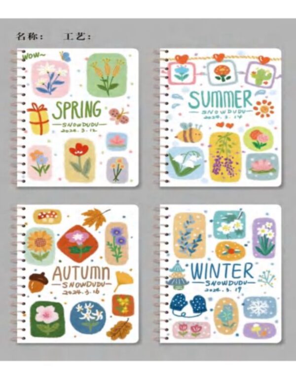 Caderno aspiral estações 26x18cm