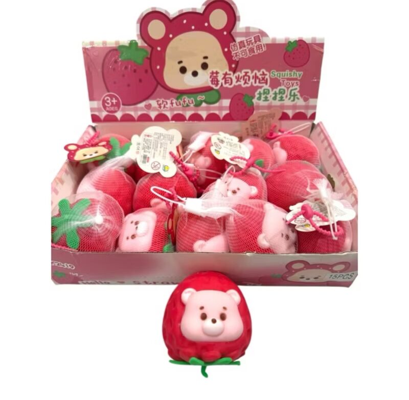 Squish urso morango  anti stress - Imagem 2