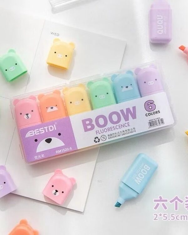 Kit Marca texto urso color  (6und)