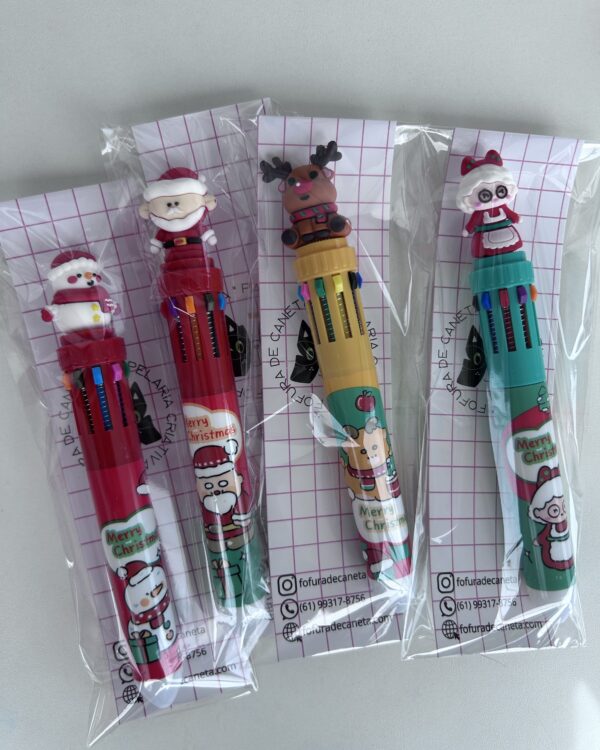 Caneta multicores natalina