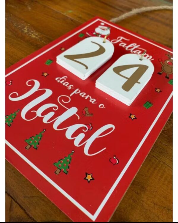 Placa natalina contagem regressiva
