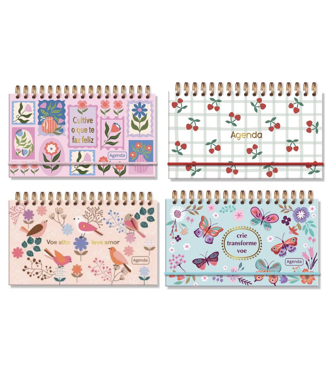 Agenda Semanal Mini 2026 Fina Ideia 8,5 × 15 cm 80 folhas Capa Dura