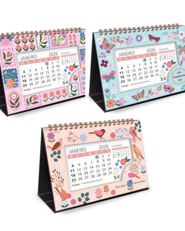 Calendário de Mesa 2026 Fina Ideia 18,5x13cm