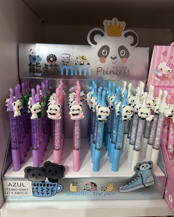 Caneta luxo pandinha cristais