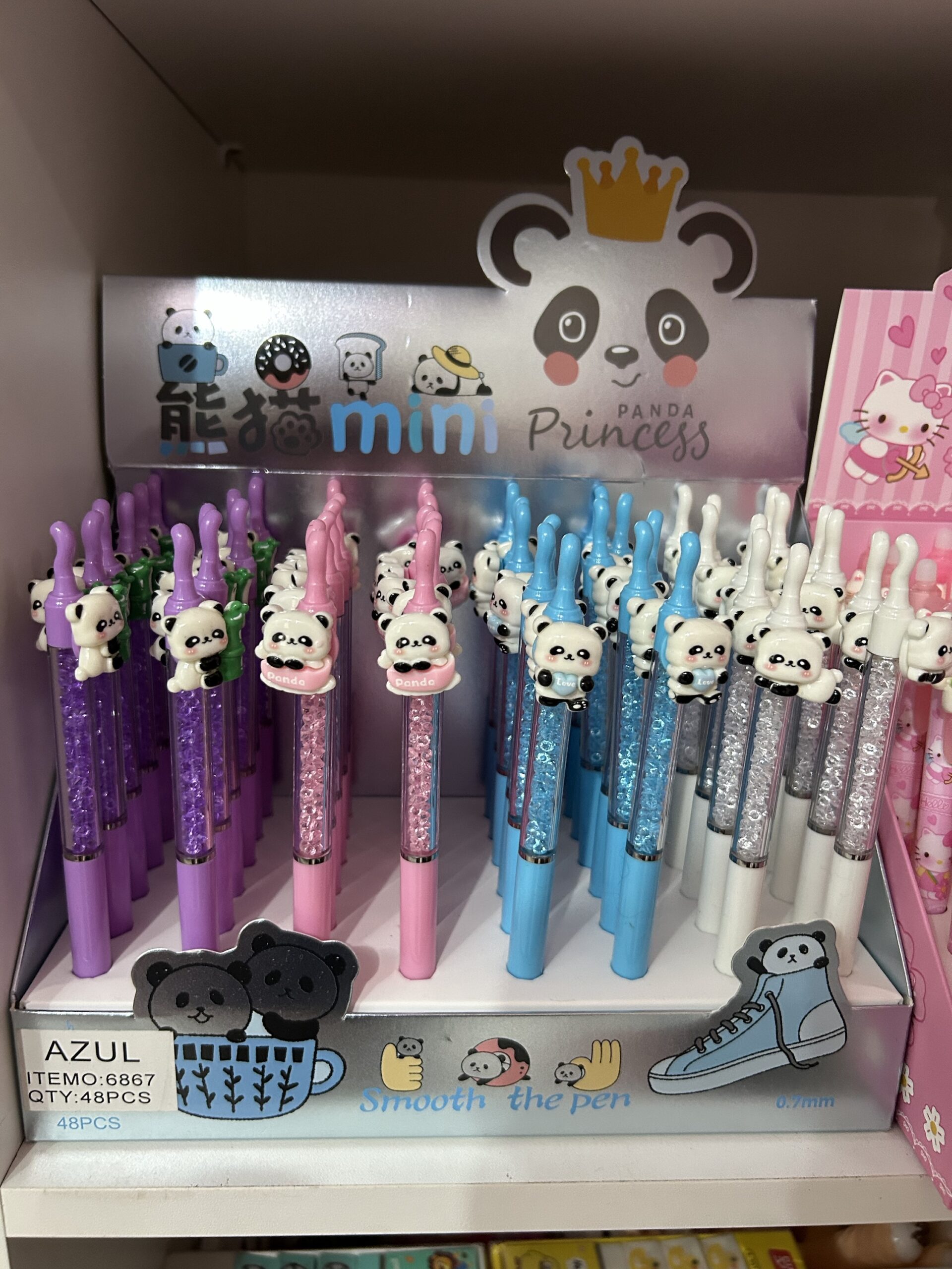 Caneta luxo pandinha cristais