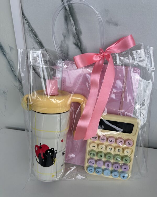 Sacola Premium Gatinho Amarelo Rosa