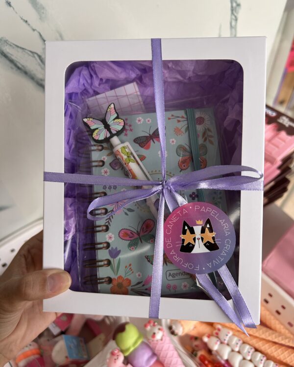 Kit Dupla Encanto Borboleta – Agenda + Lapiseira