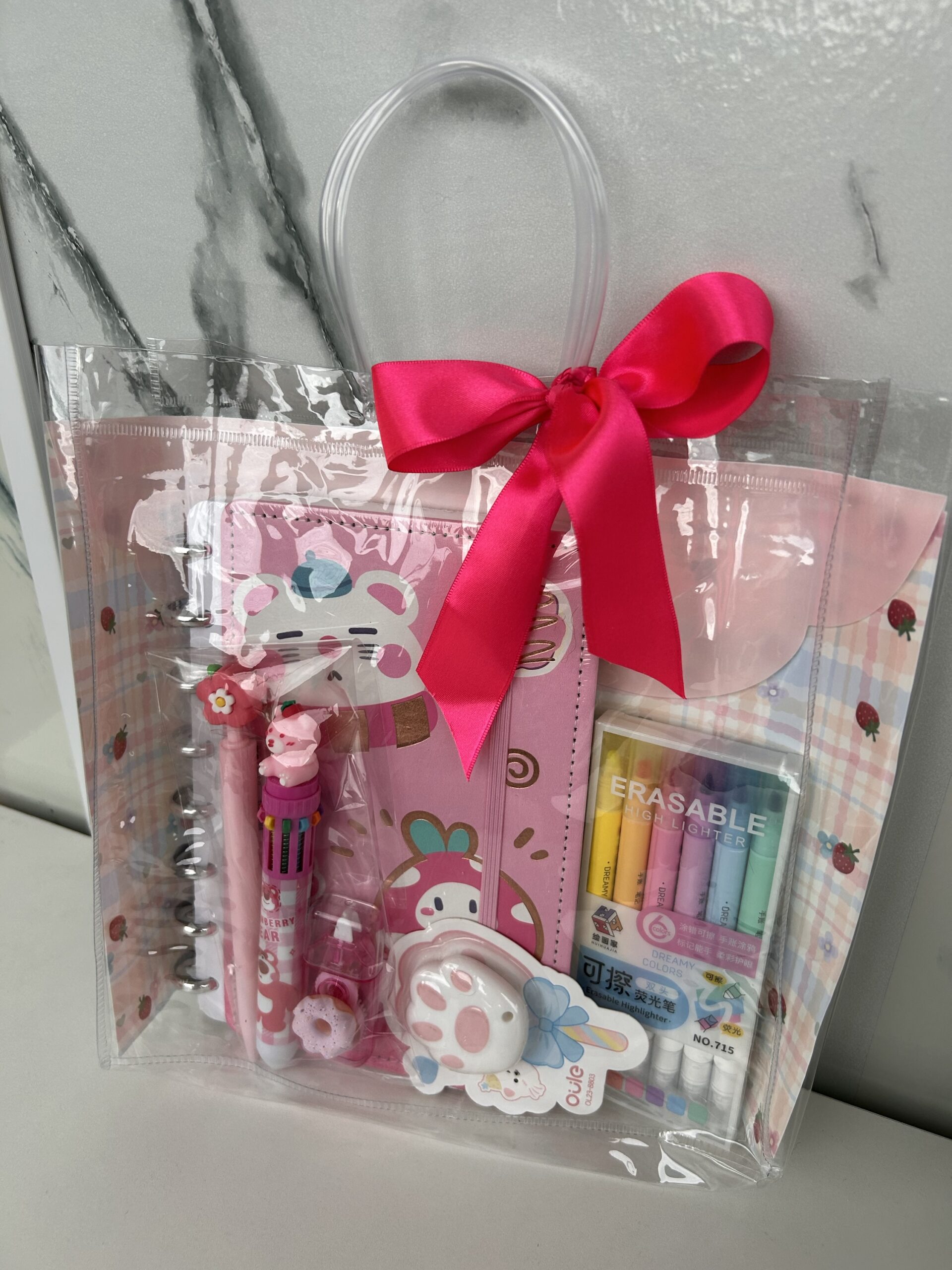 Sacola premium urso morango