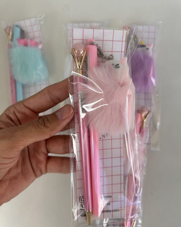 Dupla: caneta Pompom + lapiseira pérola