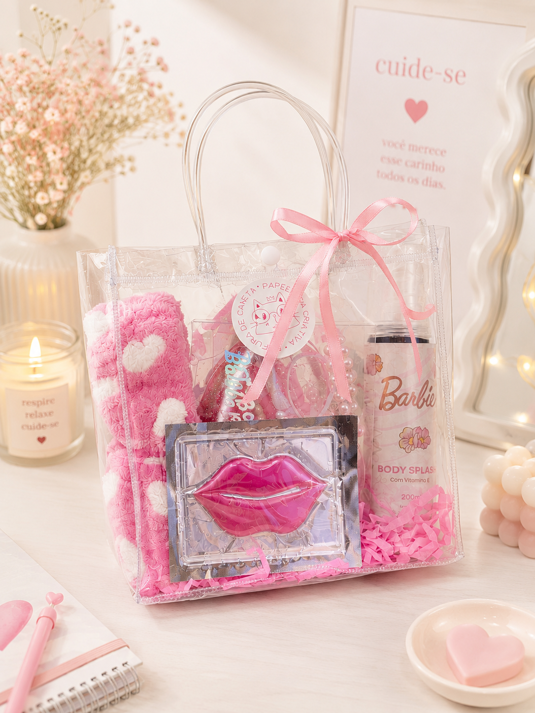 Sacolinha Cuide-se — Glow Pink