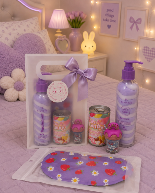 Kit autocuidado self-care lilás