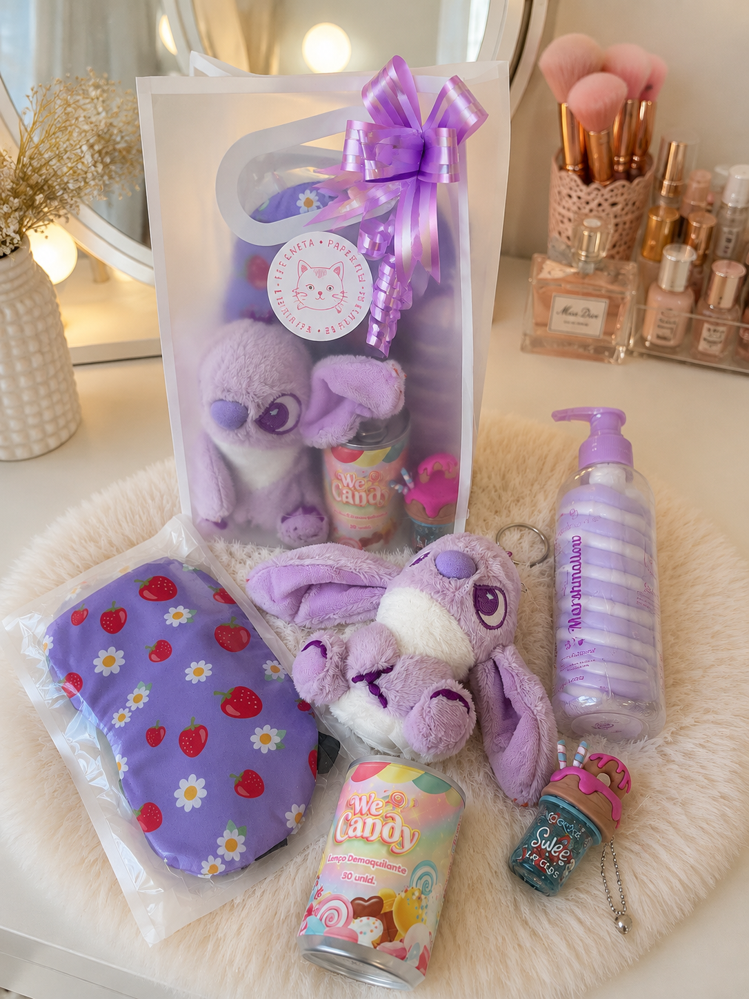Kit autocuidado self-care lilás