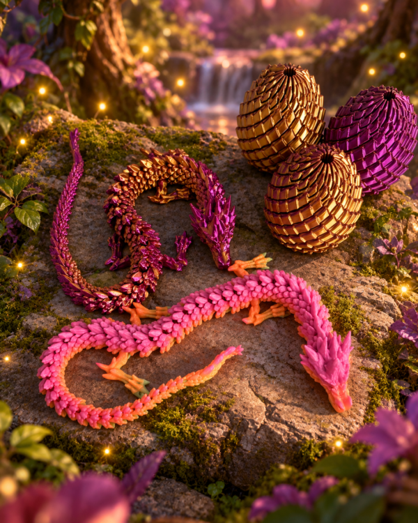 Ovo e dragão 3D articulado
